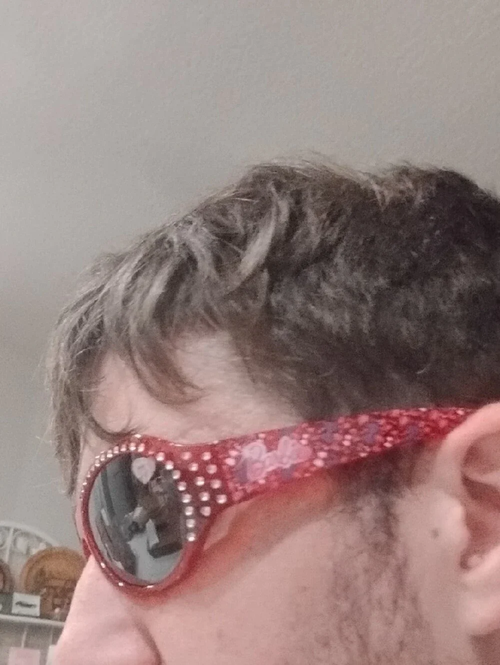 Barbie Red Jeweled Oval Kids Sunglasses